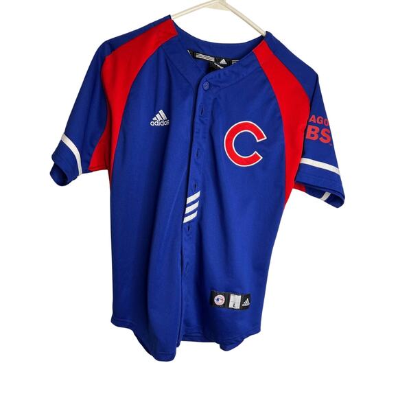 Adidas Chicago Cubs Jersey Youth Large Blue Red MLB - Picture 1 of 8